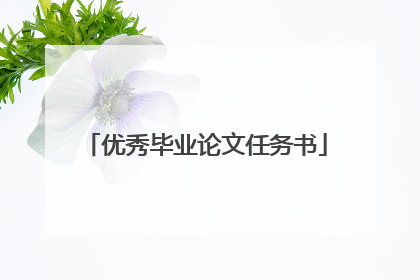 优秀毕业论文任务书