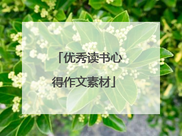 优秀读书心得作文素材