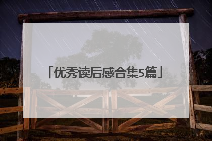优秀读后感合集5篇