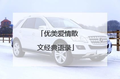 优美爱情散文经典语录