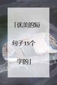 优美的短句子15个字的