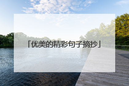 优美的精彩句子摘抄