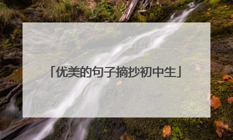优美的句子摘抄初中生