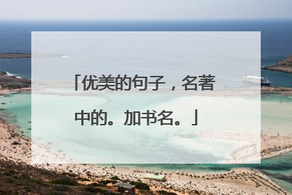 优美的句子，名著中的。加书名。