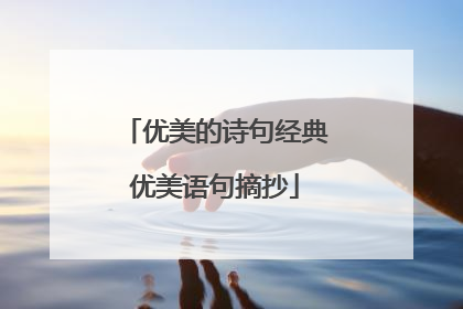 优美的诗句经典优美语句摘抄