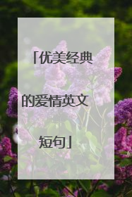 优美经典的爱情英文短句