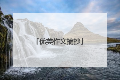 优美作文摘抄
