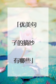 优美句子的摘抄有哪些