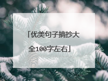 优美句子摘抄大全100字左右
