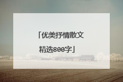 优美抒情散文精选800字