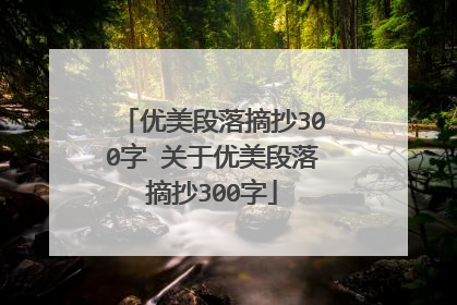 优美段落摘抄300字 关于优美段落摘抄300字