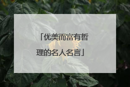 优美而富有哲理的名人名言