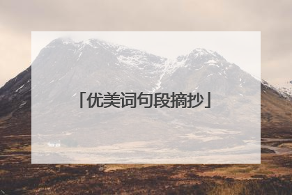 优美词句段摘抄