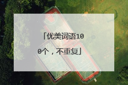 优美词语100个,不重复
