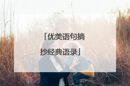 优美语句摘抄经典语录