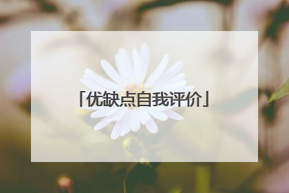 优缺点自我评价