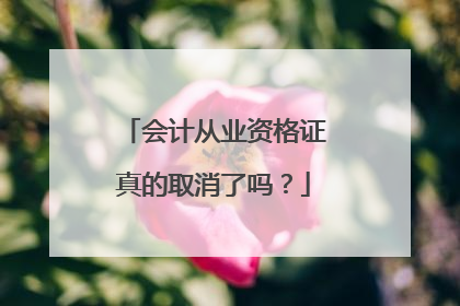 会计从业资格证真的取消了吗？