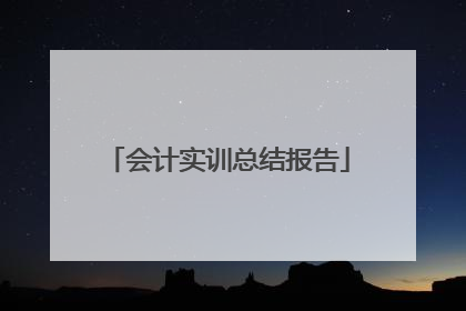 会计实训总结报告
