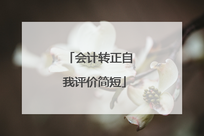 会计转正自我评价简短
