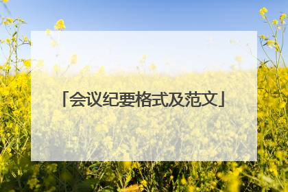 会议纪要格式及范文