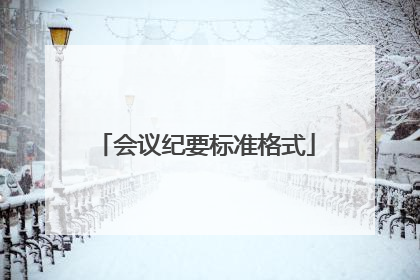 会议纪要标准格式