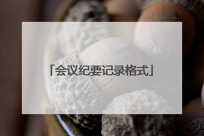 会议纪要记录格式