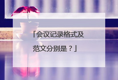 会议记录格式及范文分别是?