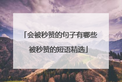 会被秒赞的句子有哪些 被秒赞的短语精选