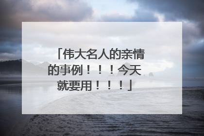 伟大名人的亲情的事例!!!今天就要用!!!