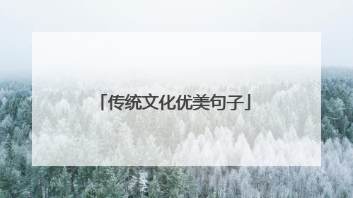 传统文化优美句子