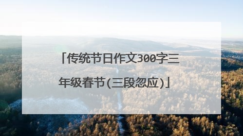 传统节日作文300字三年级春节(三段忽应)