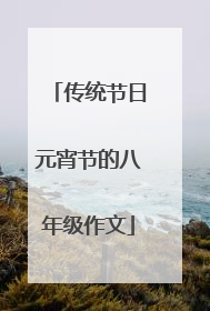 传统节日元宵节的八年级作文