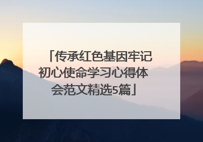 传承红色基因牢记初心使命学习心得体会范文精选5篇