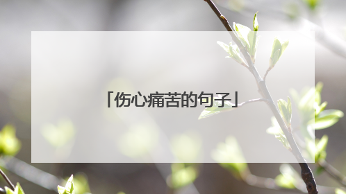 伤心痛苦的句子