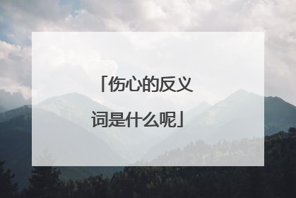 伤心的反义词是什么呢