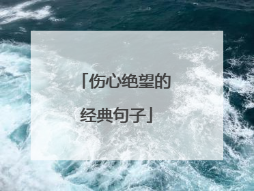 伤心绝望的经典句子