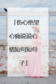 伤心绝望心痛说说心情短句短句子