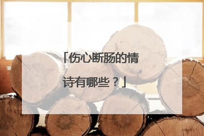 伤心断肠的情诗有哪些？