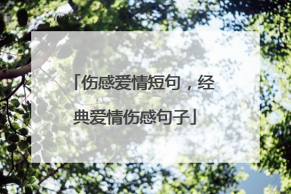 伤感爱情短句，经典爱情伤感句子