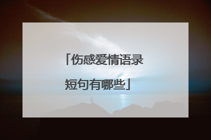 伤感爱情语录短句有哪些