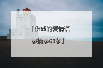 伤感的爱情语录摘录63条