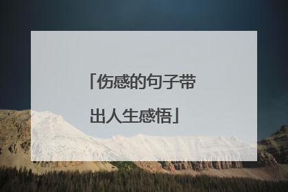 伤感的句子带出人生感悟