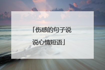 伤感的句子说说心情短语