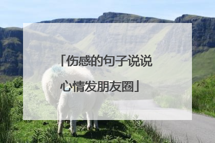 伤感的句子说说心情发朋友圈
