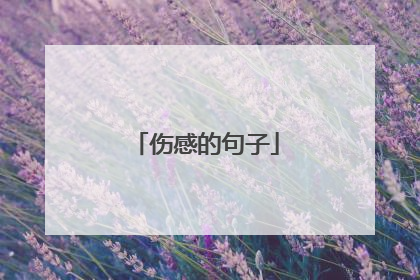 伤感的句子