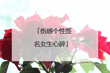 伤感个性签名女生心碎