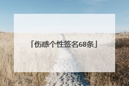 伤感个性签名68条