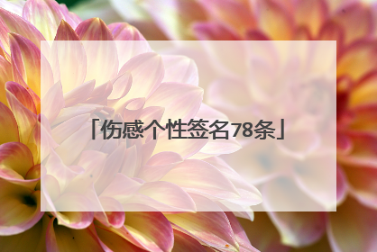 伤感个性签名78条