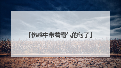 伤感中带着霸气的句子