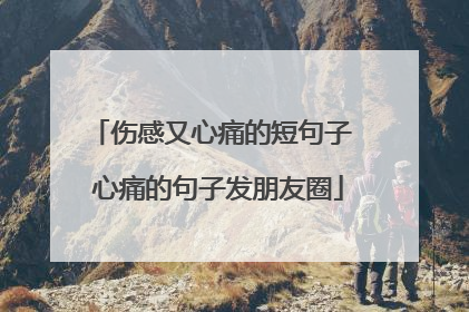 伤感又心痛的短句子 心痛的句子发朋友圈